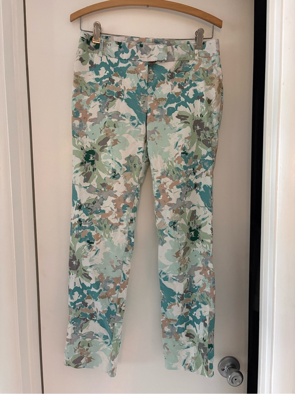 Van Heusen Straight Leg Jeans in Mint Multi Floral Print